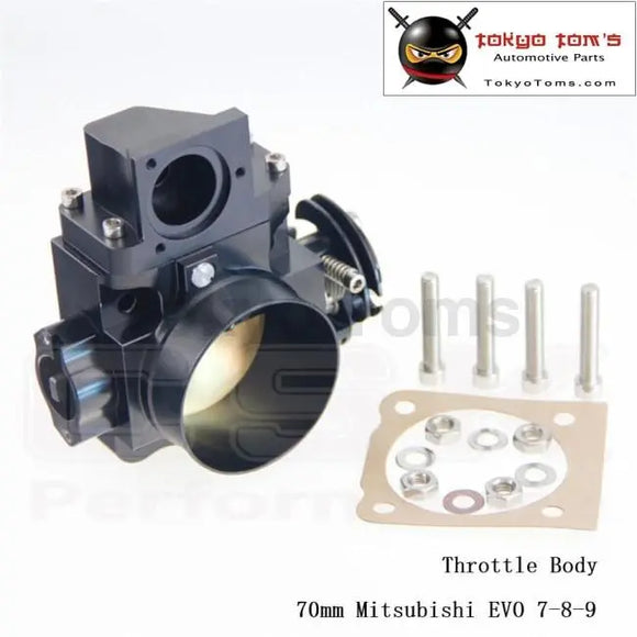 70mm Throttle Body For Mitsubishi EVO7 EVO8 EVO9 4G63 03-07 EVO 7 8 9 Black