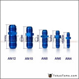 10AN AN-10 7/8 MALE THREAD STR  AIGHT BULKHEAD FLARE BLUE ALUMINUM FINISH FITTING TK-JCAN10