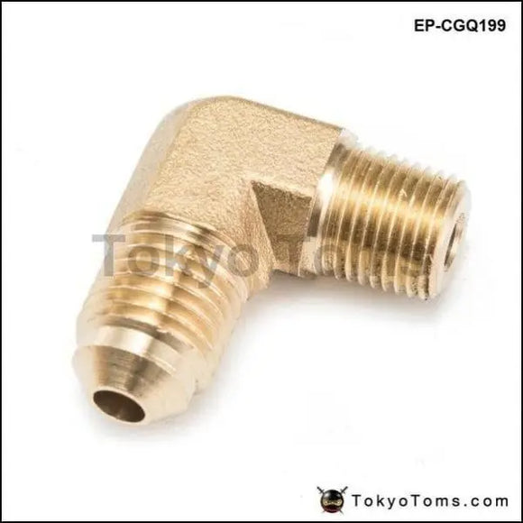 1/8 Npt To An4 -4 Forged 90 Degree Brass Fitting For Turbo, Oil, Brake Adapter