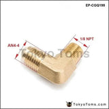 1/8 Npt To An4 -4 Forged 90 Degree Brass Fitting For Turbo, Oil, Brake Adapter