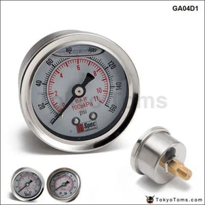 D1 SPEC Fuel Pressure Gauge Liquid 0-160 Psi Oil Press Gauge Fuel Gauge White Face Universal 1/8 Npt - Tokyo Tom's