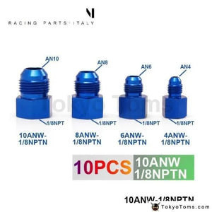 Fitting Flare Reducer Female -1/8NPT to Male -10 AN Blue Oil/Fuel Fitting Adapter 10ANW-1/8NPTN - Tokyo Tom's