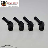 4Pcs Aluminum 1/2" Npt Male 45 Degree To 5/8" Hose Barb Nipple AN10 Fitting Bk