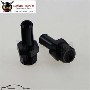 2Pcs Aluminum 1/2" Npt Male Straight To 5/8" Hose Barb Nipple AN10 Fitting Black