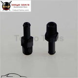 2Pcs Aluminum 1/4" Npt Male Straight To 3/8" Hose Barb Nipple An6 Fitting 2 Pieces Black