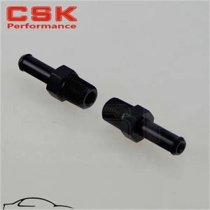 2Pcs Aluminum 1/4" Npt Male Straight To 3/8" Hose Barb Nipple An6 Fitting 2 Pieces Black