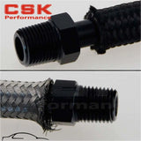 2Pcs Aluminum 1/4" Npt Male Straight To 3/8" Hose Barb Nipple An6 Fitting 2 Pieces Black