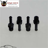 4Pcs Aluminum 1/4" Npt Male Straight To 3/8" Hose Barb Nipple An6 Fitting 4 Pieces Black