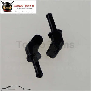 2Pcs Aluminum 1/4" Npt Male 45 Degree To 3/8" Hose Barb Nipple An6 Fitting Black