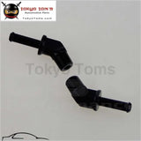 2Pcs Aluminum 1/4" Npt Male 45 Degree To 3/8" Hose Barb Nipple An6 Fitting Black