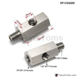 Metric Adapter / Oil Pressure 1/8" Npt Female X M10 M10X1 Male & Female Tee L-48 - Tokyo Tom's