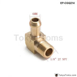 Brass Boost Hose Barb To Male Thread 90 Degree Elbow Fitting For Garrett T2 T3 Turbo 1/8"Male Npt 90 Degree - Tokyo Tom's