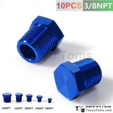 3/8"NPT Aluminum Hex Head Male Port Plug Block Off Fitting Adapter Blue TK-FT38NPT - Tokyo Tom's