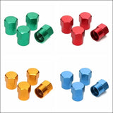 8pcs Aluminium Alloy Valve Caps Sleeves with Hex - Tokyo Tom's