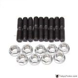 9 X Turbo Studs +Lock Nut For Nissan S13 S14 S15 Sr20 Ca18 Garrett T2 T25 T28 Turbocharge - Tokyo Tom's