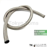 AN -4 AN 4 4AN Stainless Steel Braided Fuel Line Oil Gas Hose each 1M 3.3FT ID:5.56MM, OD:11.13MM TK-AN4 HOSE - Tokyo Tom's