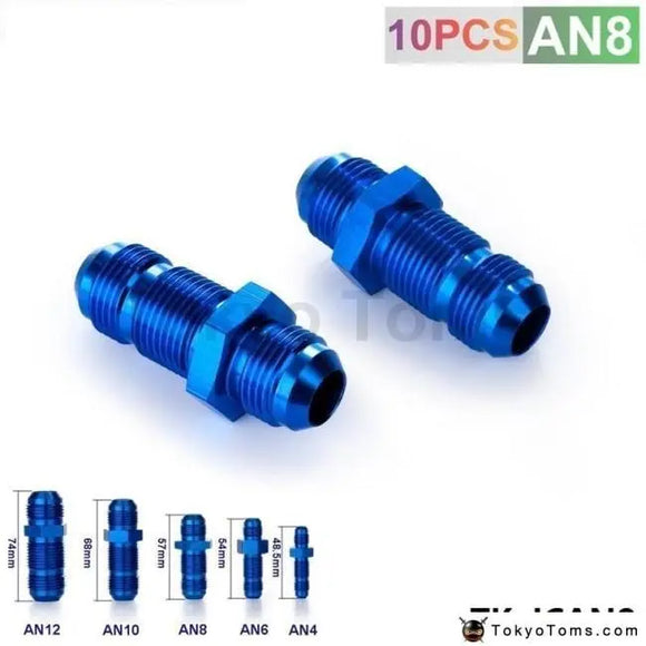 AN8 AN-8 MALE THREAD STRAIGHT BULKHEAD FLARE BLUE ALUMINUM ANODIZED FITTING TK-JCAN8 - Tokyo Tom's