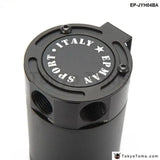 Black Racing Baffled Aluminum 3-Port Oil Catch Can/Tank/Air-Oil Separator Universal - Tokyo Tom's