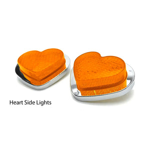 Orange / Amber LED Heart Shape Side Marker Indicators (Pair)