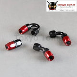 An4 Straight Aluminum Oil Cooler Hose Fitting Reusable Hose End Black And Red An-4 4 An Fuel Push-On Hose End Fittings Adaptor