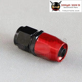 An6 Straight Aluminum Oil Cooler Hose Fitting Reusable Hose End Black And Red An-6 6 An Fuel Push-On Hose End Fittings Adaptor