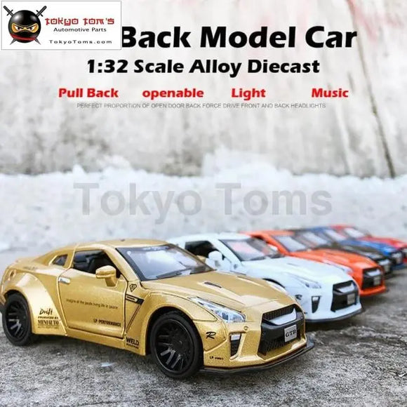 Beargor 1:32 Alloy Mini Auto Gtr Race Car Toy Diecast Pull Back Model Car With Music Light Desk Decoration Toys Birthday Gift