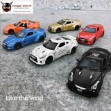 Beargor 1:32 Alloy Mini Auto Gtr Race Car Toy Diecast Pull Back Model Car With Music Light Desk Decoration Toys Birthday Gift