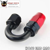 1X Aluminum An8 180 Degree Swivel Oil Fuel Line Hose End Fitting Adapter Bk / Bl