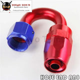 1X Aluminum An8 180 Degree Swivel Oil Fuel Line Hose End Fitting Adapter Bk / Bl