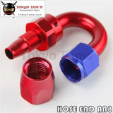 1X Aluminum An8 180 Degree Swivel Oil Fuel Line Hose End Fitting Adapter Bk / Bl