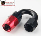 1X Aluminum An8 180 Degree Swivel Oil Fuel Line Hose End Fitting Adapter Bk / Bl