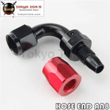 1X Aluminum An8 45 Degree Swivel Oil Fuel Line Hose End Fitting Adapter Bk / Bl