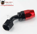 1X Aluminum An8 45 Degree Swivel Oil Fuel Line Hose End Fitting Adapter Bk / Bl