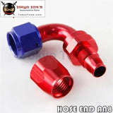 1X Aluminum An8 90 Degree Swivel Oil Fuel Line Hose End Fitting Adapter Bk / Bl