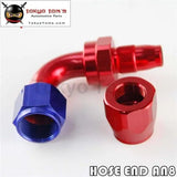 1X Aluminum An8 90 Degree Swivel Oil Fuel Line Hose End Fitting Adapter Bk / Bl