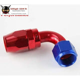 1X Aluminum An8 90 Degree Swivel Oil Fuel Line Hose End Fitting Adapter Bk / Bl