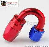 1X Universal An4 180 Degree Swivel Oil/Fuel Line Hose End Fitting Adapter Bk /Bl