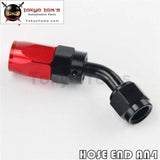 1X Universal An4 45 Degree Swivel Oil/Fuel Line Hose End Fitting Adapter Bk / Bl