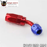 1X Universal An4 45 Degree Swivel Oil/Fuel Line Hose End Fitting Adapter Bk / Bl