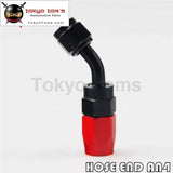 1X Universal An4 45 Degree Swivel Oil/Fuel Line Hose End Fitting Adapter Bk / Bl