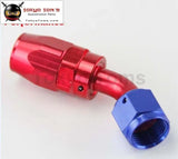 1X Universal An4 45 Degree Swivel Oil/Fuel Line Hose End Fitting Adapter Bk / Bl