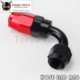 1X Universal An6 90 Degree Swivel Oil/Fuel Line Hose End Fitting Adapter Bk / Bl