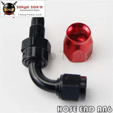 1X Universal An6 90 Degree Swivel Oil/Fuel Line Hose End Fitting Adapter Bk / Bl