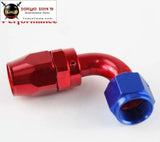 1X Universal An6 90 Degree Swivel Oil/Fuel Line Hose End Fitting Adapter Bk / Bl