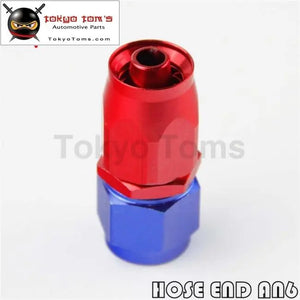 1X Universal An6 Straight Swivel Oil/Fuel Line Hose End Fitting Adapter Bk / Bl