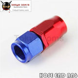 1X Universal An6 Straight Swivel Oil/Fuel Line Hose End Fitting Adapter Bk / Bl