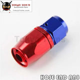 1X Universal An8 Straight Swivel Oil/Fuel Line Hose End Fitting Adapter Bk / Bl