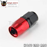 1X Universal An8 Straight Swivel Oil/Fuel Line Hose End Fitting Adapter Bk / Bl