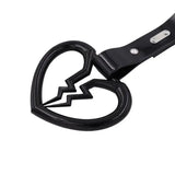 Black Broken Heart Tsurikawa Black PVC Strap