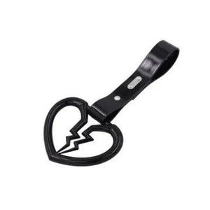 Black Broken Heart Tsurikawa Black PVC Strap